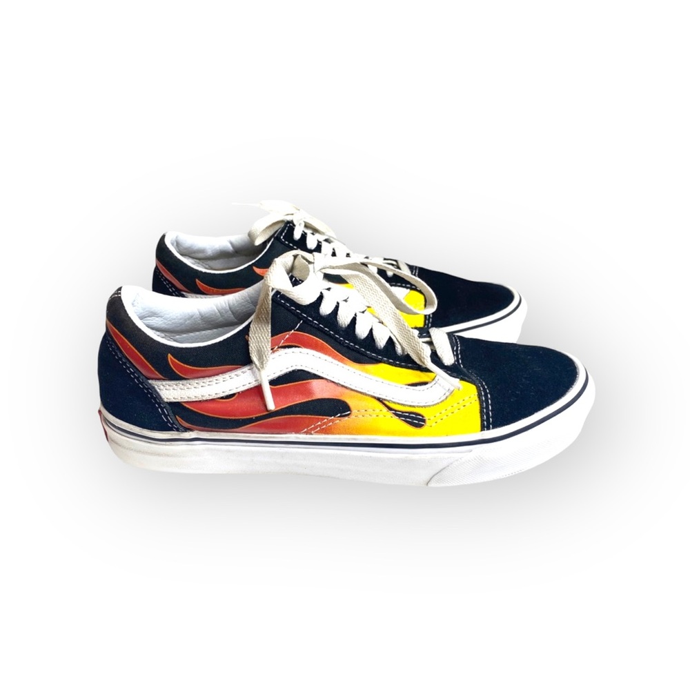 Vans™ ® ✌︎︎ Flame Old Skool Sneakers ✌︎︎ Black Skate Shoe Skateboard ✌︎︎ 7.5 Men - Picture 3 of 16